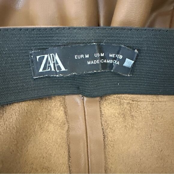 ZARA Brown Leather Pants - Picture 5 of 5